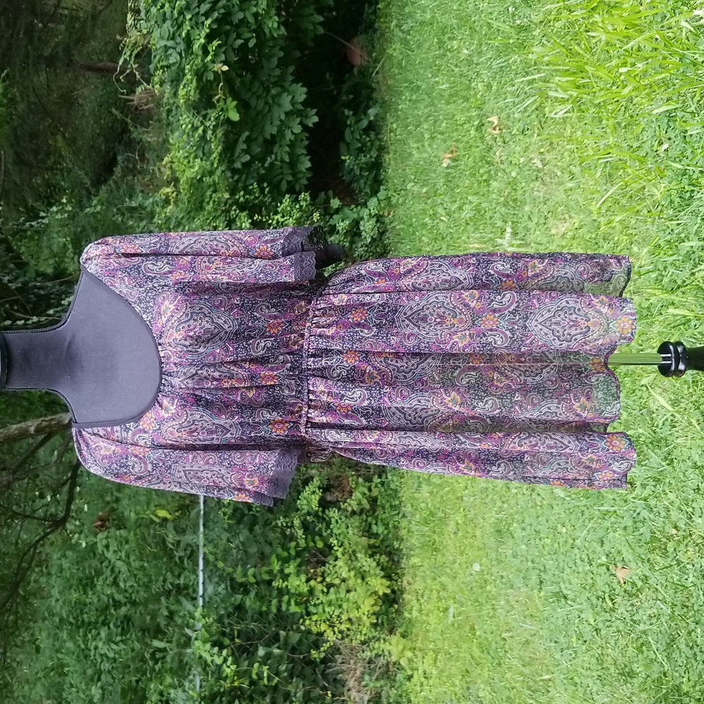 Sheer Paisley Tunic Dress